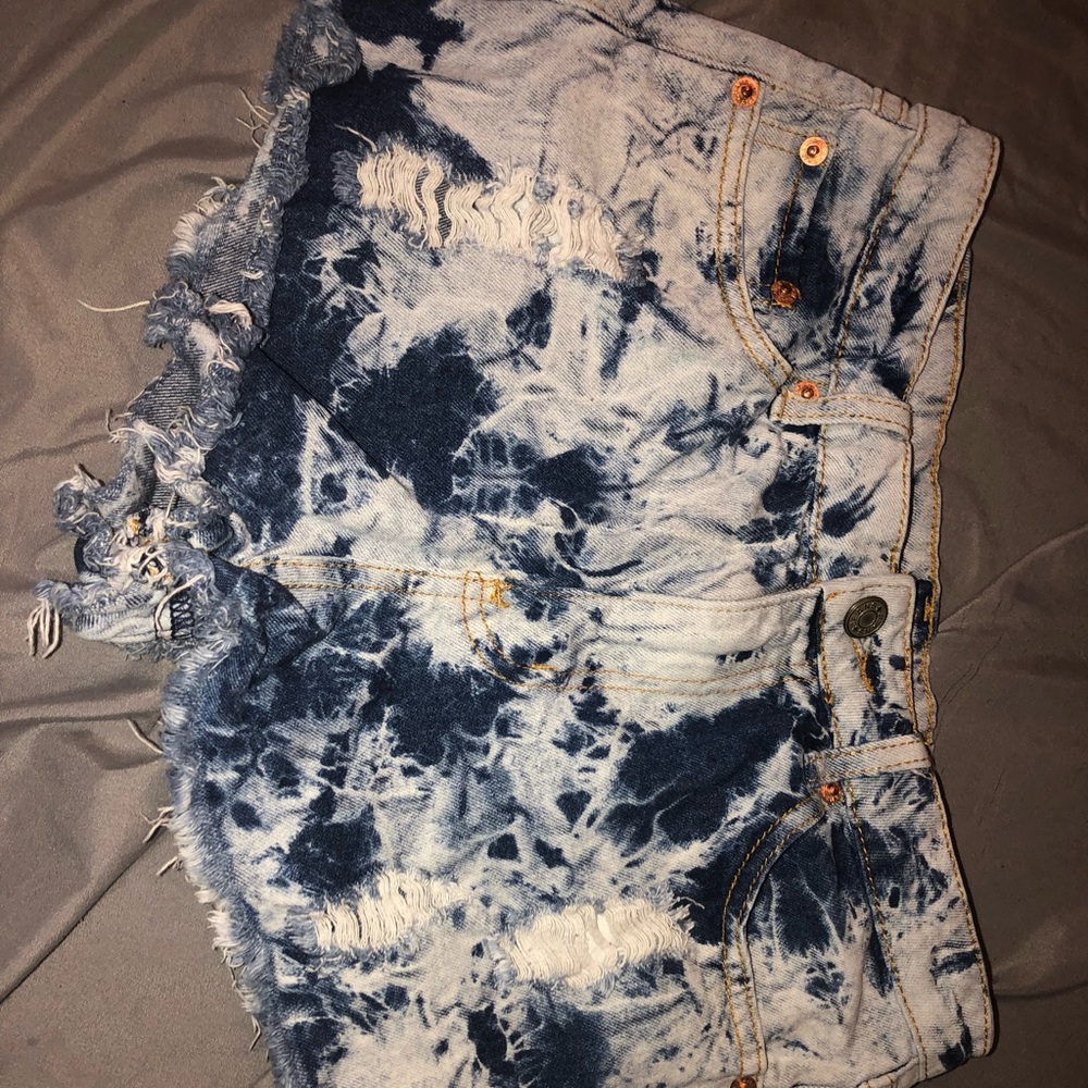 High waisted jean shorts